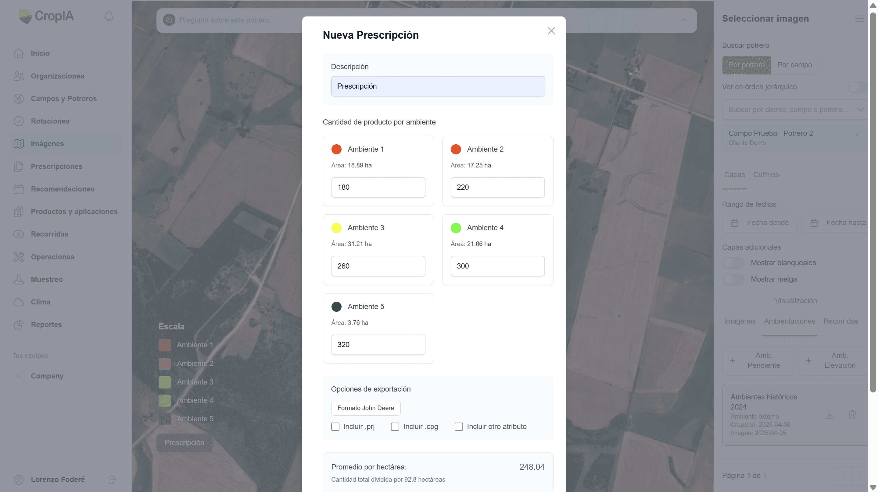 Prescripciones variables lote por lote